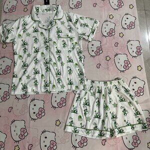 Roller Rabbit Green Circus Print Pajama Set